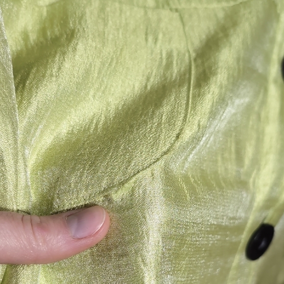 Ali Miles | Lime Button Down Shacket 3/4 Sleeve Lightweight Loose Fit Size L - Picture 8 of 9